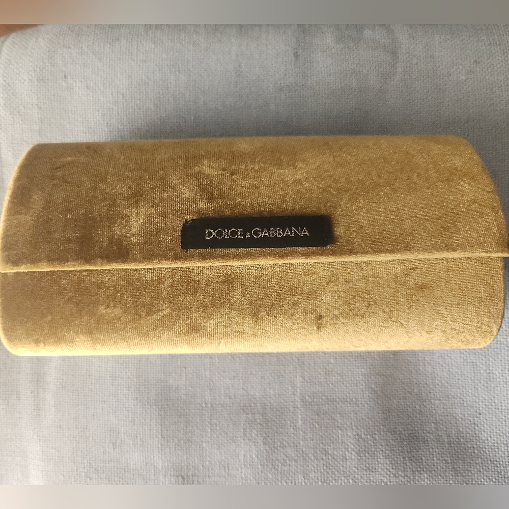 EUC Dolce & Gabbana Gold Velvet Eyeglass Holder With COA